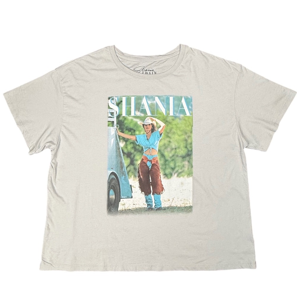 Shania Twain Photo Graphic T Shirt Country Pop Tour Style White Tee‎ XL
